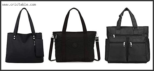 best black nylon tote bag with zipper