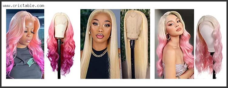best blonde and pink lace front wig