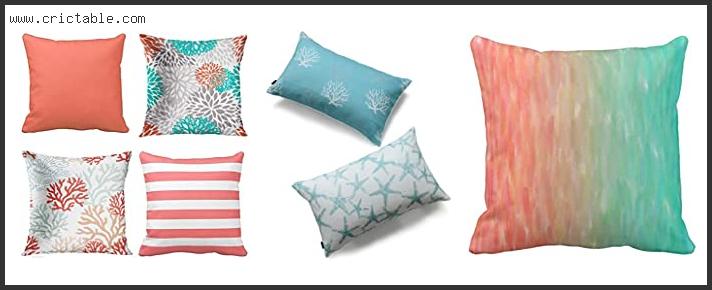 best coral and turquoise throw pillows