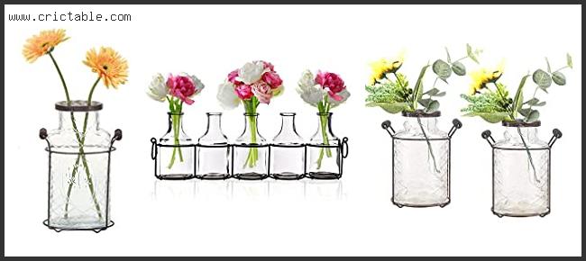best glass vase in metal stand