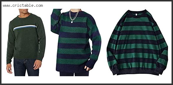 best green and blue striped sweater