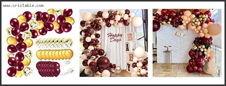 best maroon and gold balloon arch