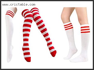 best red and white thigh high socks