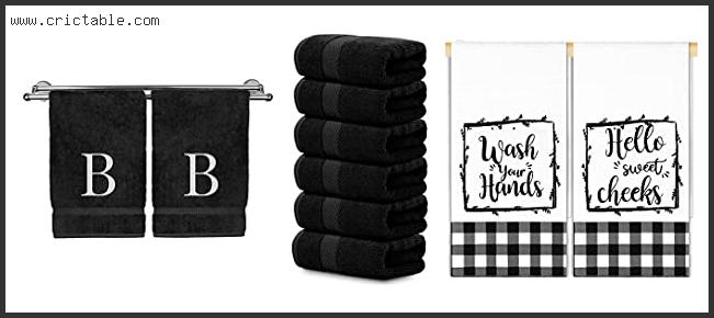 best white and black hand towels