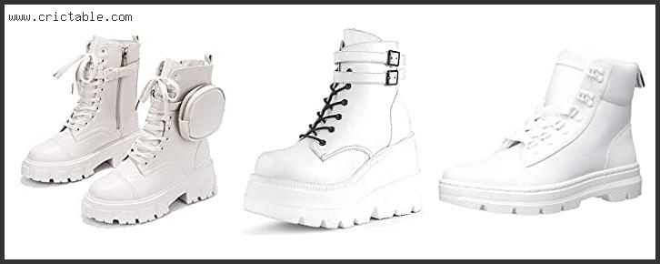 best white platform combat boots