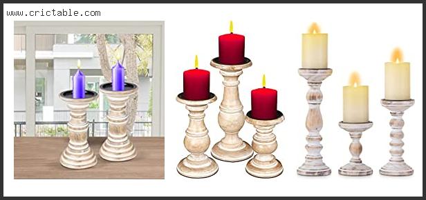 best white washed wood candle holders
