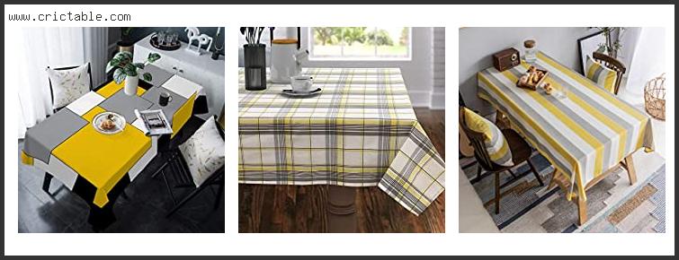 best yellow and gray tablecloth
