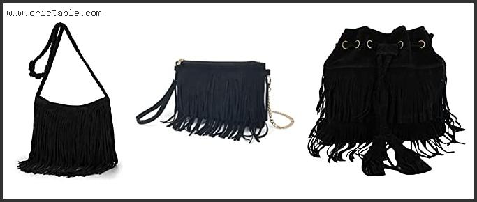 best black suede fringe purse