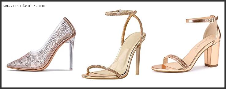 best rose gold heels with rhinestones