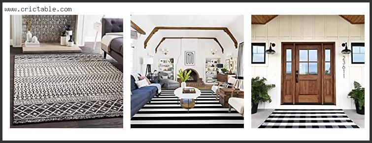 best white and black area rug